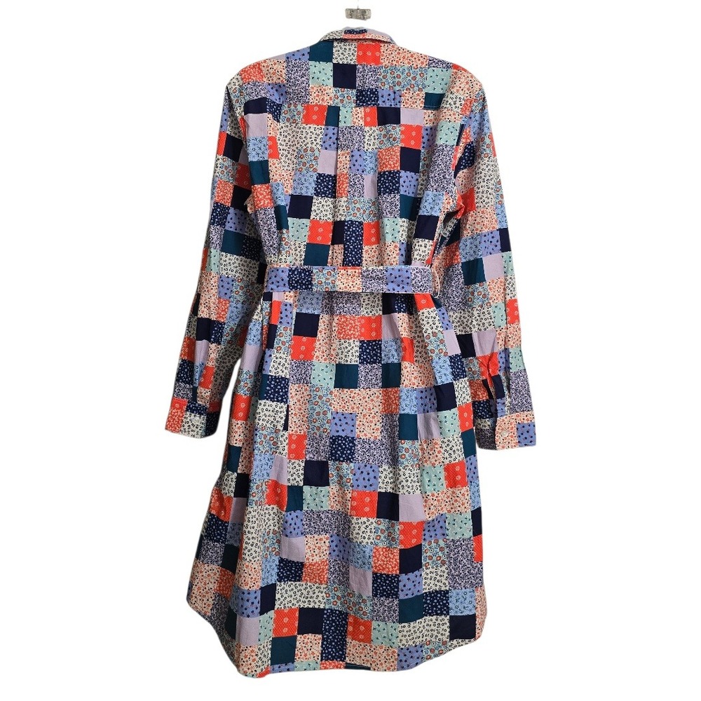 Lands' End Cotton Poplin Patchwork Button Front B… - image 5